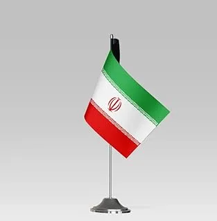 BPA® IRAN FLAG علم طاولة صغير مع حامل ديكور مكتبي أنيق (22x10 سم)