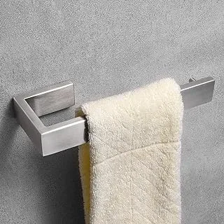 Nolimas Bathroom Hardware Towel Bar SUS 304 Stainless Steel Square Towel Ring Shelf Holder Rack for Bath Kitchen Garage Heavy Duty Wall Mounted, Nickel Brushed