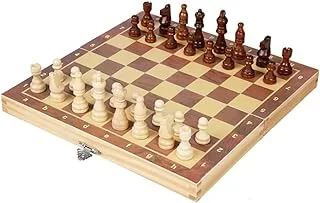 Wooden Travel Chess Set for Kids Adults Chess Board Folding Tournament Game Board (Wood)