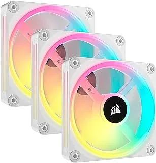 CORSAIR QX RGB Series, iCUE LINK QX120 RGB WHITE, 120mm Magnetic Dome RGB Fan, Starter Kit