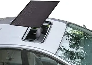 Car Sunroof Sun Shade Magnetic Screen Net Moonroof Mesh 10 Seconds Quick Install Durable UV Sun Protection Cover for Baby Kids Breastfeeding When Parking on Camping Trips- Black