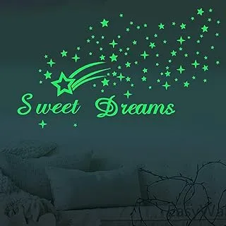 Homics 121Pcs Glow in The Dark Ceiling Wall Stickers Stars and Words - Sweet Dreams - Glowing Wall Decor for Kids Nursery Bedroom Living Room