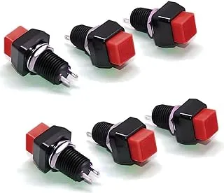 Melfi™ 6Pcs 2 Pin Position Latching NO Push Button Snap Rocker Switch 2A 250V-Red