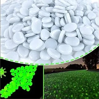 HTWNK Glowing Rocks, Glow in The Dark Pebbles Solar Stones for Outdoor Garden Walkways Pathway Patio Lawn(1000PCS, Green)