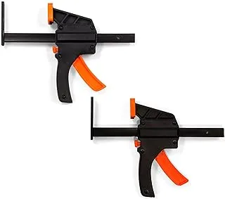 WEN 6 Inch Quick Release Track Saw Clamps, Black/Orange, 36053C, Pack of 2