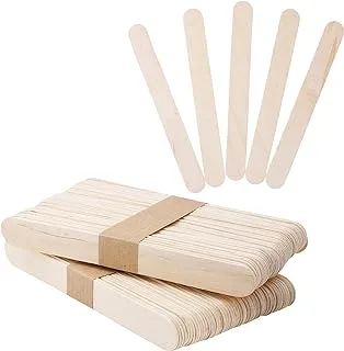 COOLBABY 50PCS Wooden Multi-Purpose Popsicle Sticks, Craft, ICES, Ice Cream, Wax, Waxing, Tongue Depressor Wood Sticks(15 x 1.8cm)