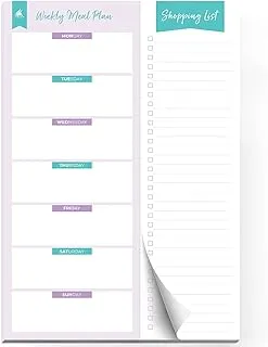 Clever Fox Magnetic Meal Planner – Weekly and Daily Meal Plan & Shopping List Pad, Meal Prep Planning Magnet Notebook for Fridge, Menu Notepad with Tear Away Grocery Lists, 50 Pages, 7″ x 10″ – Purple