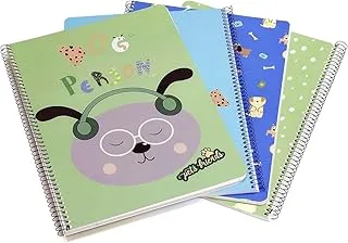 Ambar Pet Person Boy 80 Sheets Spiral Notebook 10-Pack, A4 Size