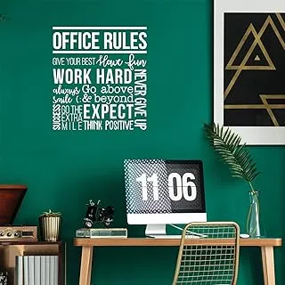 BPA Vinyl Wall Art Decal - Office Rules Give Your Best Work Hard Never Give Up Think Positive - 33