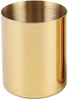 Pencil Cup Holder Desk Organizer, Gold Pen Pot Pen Holder Container Desktop Stationery Organizer Table Vases Flower Pot Makeup Brush Holder,Stainless Steel,Gold