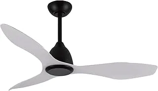 Funfano Petalo 3 Blades Ceiling Fan with Remote Control, 48 inch Diameter, Black/Silver