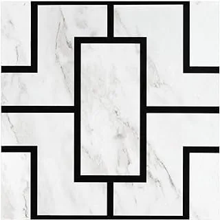 Achim Home Furnishings Retro 12x12 Self Adhesive Vinyl Floor Tile - Affinity - 20 Tiles/20 sq. ft., black marble