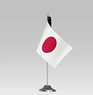 علم طاولة صغير الحجم BPA® JAPAN FLAG مع حامل ديكور مكتبي أنيق (22x10 سم)