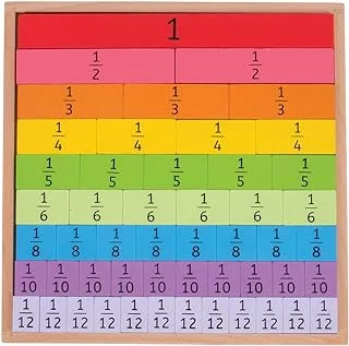 Bigjigs Toys Educational Fractions Tray with Decimals