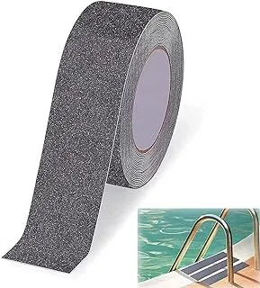 Anti-Slip Grip Tape, Stair Step Anti-Slip Safety Tape, Anti-Slip Sticker High Grip Black for Step Indoor/Outdoor Traction Anti-Slip Safety Waterproof Tape (1 Roll, 2 inch x 16.4 feet)