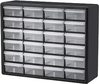 Akro-Mils 10724 24-Drawer Plastic Parts Storage Hardware and Craft Cabinet, 20-Inch by 16-Inch by 6-1/2-Inch, Black