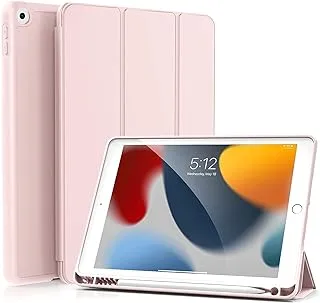 AWH iPad 10.2 Case for iPad - 9th Generation 2021 /iPad 8th Generation 2020 / iPad 7th Gen 2019 with Pencil Holder, Auto Sleep/Wake for Slim Soft Back Smart Cover - Pink