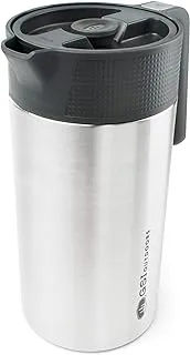 GSI Outdoors, Glacier Stainless JavaPress, 30oz French Press Coffee Mug for Camping, Brushed