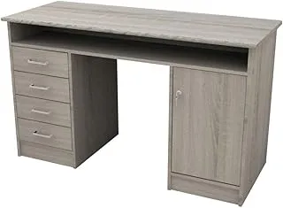 Tvilum Particle Board Function Plus Desk, 42011, Oak Structure, H 75.6 x W 126 x D 55 cm, DIY