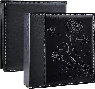 Artmag Photo Album 4x6 1000 Photos, Large Capacity Wedding Family Leather Cover Picture Albums Holds Horizontal and Vertical 4x6 photos with Black Pages(Black)