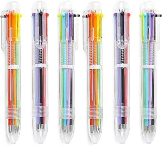 24 Pack 0.5mm 6-in-1 Multicolor Ballpoint Pen 6 Colors Retractable Ballpoint Pens (24 Pack)