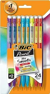 BIC Xtra-Smooth Mechanical Pencil, Color Edition, Medium Point (0.7mm), Perfect For The Classroom & Test Time, 24-Count