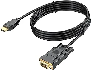 MICROWARE Hdmi To Vga Cable 3.3 Ft, Hdmi To Vga Adapter (Male To Male) 1080P Hd Video Cord Compatible For Computer, Desktop, Laptop, Pc, Monitor,Projector,Hdtv & More (Not Bidirectional, 1M), Black