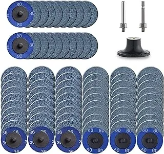 Tshya Roll Lock Disc, 80 Pcs 2 inch Die Grinder Sanding Discs with 1/4