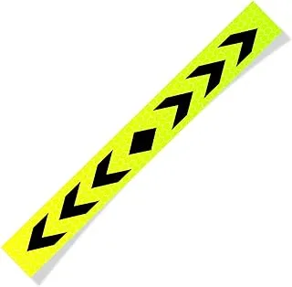 Biella™ 90cm Visibility Waterproof Yellow Black Arrow Printed Self-adhesive Fluorescence Reflective Warning Stickers For Vehicle (5CM)