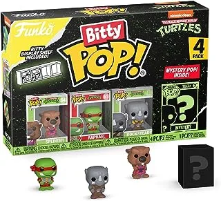 Funko Bitty Pop! Teenage Mutant Ninja Turtles - Splinter, Raphael, Rocksteady and A Surprise Mystery Mini Figure - 0.9 Inch (2.2 Cm) Collectable - Stackable Display Shelf Included - Gift Idea