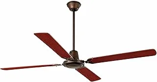 Funfano Sanlam 4 Blades Ceiling Fan with Wall Control Included, 56 inch Diameter, Brown/Mahogany