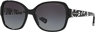 COACH Woman Sunglasses Black Frame, Grey Gradient Lenses, 58MM