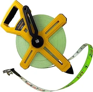 Komelon 6633 Open Reel Fiberglass Tape Measure, 300-Feet, Yellow