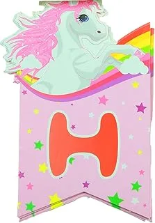 Italo Unicorn Happy Birthday Banner for Birthday Decoration, Multicolor