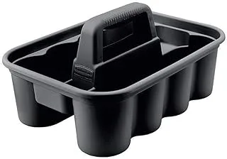 Rubbermaid Deluxe Carry Caddy for Cleaning Products, Spray Bottles, Sports/Water Bottles, and Postmates/Uber Eats Drivers, Black (FG315488BLA)