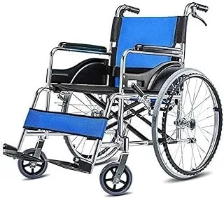 Portable Aluminum Alloy Manual Wheelchair Travel Transport Chair With Handbrake Folding Lightweight Wheelchair