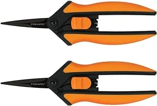 Fiskars Micro-Tip Pruning Snips Garden Clippers - Plant Cutting Scissors with Sharp Precision-Ground Non-Stick Blade - 2-Count