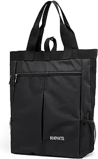 Men's Tote Bag Laptop A4 Shoulder Bag Waterproof Lightweight Top Handle Bag for Business Travel Gym School Work, Black