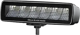 HELLA Black Magic LED Mini Light Bar - مصابيح LED للقيادة على الطرق الوعرة لشاحنة Jeep Pickup SUV ATV - ضوء فيضانات 6.2 بوصة مع كابل DT وتسخير الأسلاك - 1FB 358 176-201