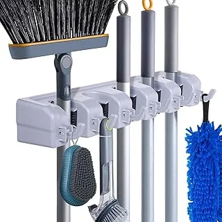 HYRIXDIRECT Mop and Broom Holder Wall Mount Heavy Duty Broom Garden Tool Organizer Mop Hanger Home Cleaning Supplies Organizations Storage Rack for Garage Laundry Room