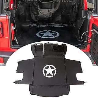 BESTAOO Dog Cargo Liner for Jeep, Waterproof Pet Dog Trunk Cargo Liner for 2007-2021 Jeep Wrangler JK JL 4-Door, Heavy Duty Oxford Nonslip Dog Trunk Cargo Protector Washable Dog Seat Cover (Star)