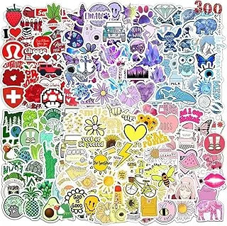 Montchi Stickers 300 Pieces Vinyl Stickers VSCO Girl Waterproof Stickers Trendy Stickers Unique Cool Stickers for Bike Skateboard Snowboard Luggage Laptop Stickers MacBook iPad and More