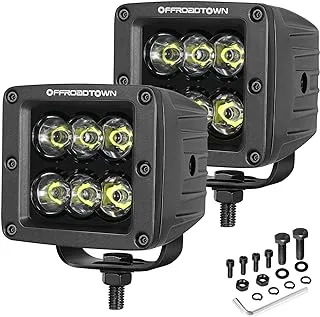 LED Cubes, OFFROADTOWN 3'' 120W CREE LED Pods Driving Lights LED Cubes LED Ditch Lights Off Road Lights Spot Reverse Lights for Truck Pickup Jeep UTV ATV SUV Boat 4x4 Car