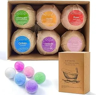 SKY-TOUCH Bath Bombs Gift 6 Pack, Bath Bombs Large Organic & Natural Essential Oil Handmade Bath Bombs Gift Set Moisturize Dry Skin Bath Bombs