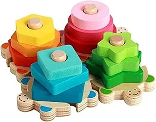 UKR Turtles Wooden Puzzle Stacking educational toy for 1 2 year old