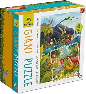 Ludattica Giant Puzzle: The Dinosaurs - 48-Piece Set - Prehistoric Jigsaw Adventure - Interactive and Educational - Indoor Activity - Imaginative Play - Family Entertainment