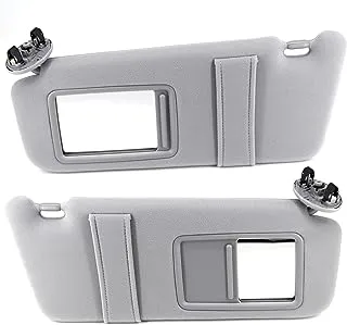 FEXON Pair Sun Visor Left Driver Right Passenger Side Compatible with 2007 2008 2009 2010 2011 Toyota Camry and Camry Hybrid Without Sunroof and Light (Gray)