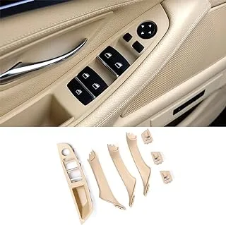 CHUANGHUI Car Door Handle Cover for BMW 5 Series F10 2011-2016 Interior Door Handles Replace Trim Cover 520i 528i 530i 535d 535i 550i (Beige)