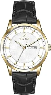 Westar Gents Quartz White Dial 42mm Black Strap Watch - EX7600GPN101