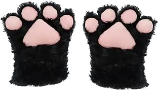 Cat Paws Gloves Cozy Animal Full Fingers Bear Claws Mittens Winter Plush Glove Halloween Cosplay Costume Prop for Kids Adults